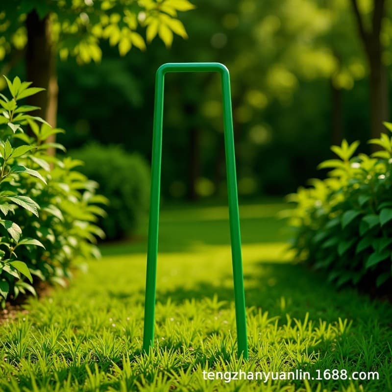 Spray-Coated U-Shaped Ground Stakes, Various Specifications, Outdoor Weed Barrier Fabric, Gardening Fabric Ground Stakes, Green and Dark Green Colors Available