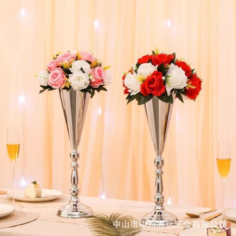 Wedding Flower Stand Vase Decoration, Wedding Decor Props, Trophy Candle Holder, Table Flower Vase, Electroplated Iron Accessories, Cross-border