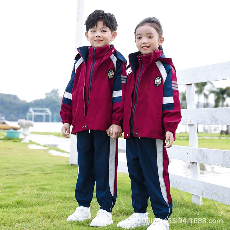 School uniform elementary student set autumn/winter windbreaker sport class uniform, kindergarten wear spring/autumn/summer seven-piece set