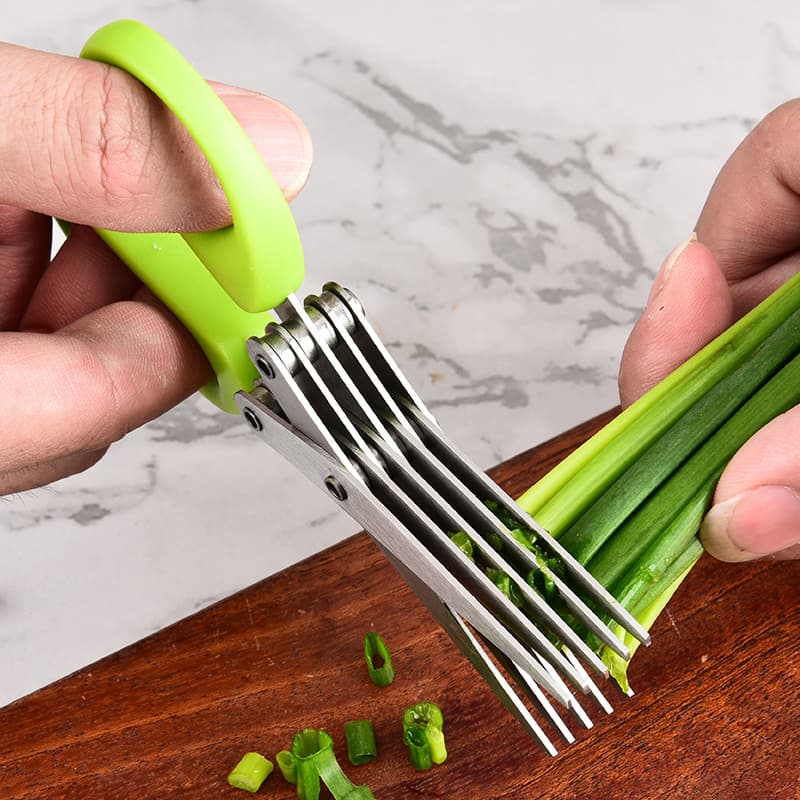 Stainless steel multi-layer multi-functional green onion scissors, three to five layers creative baby food scissors, household vegetable scissors