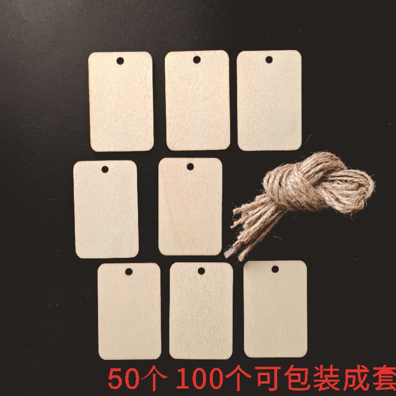 Rectangular Wooden Tags Wooden Book Labels Small Wooden Pieces Pendants Sign-in Handwritten Painting Blank Decorative Wish Tags
