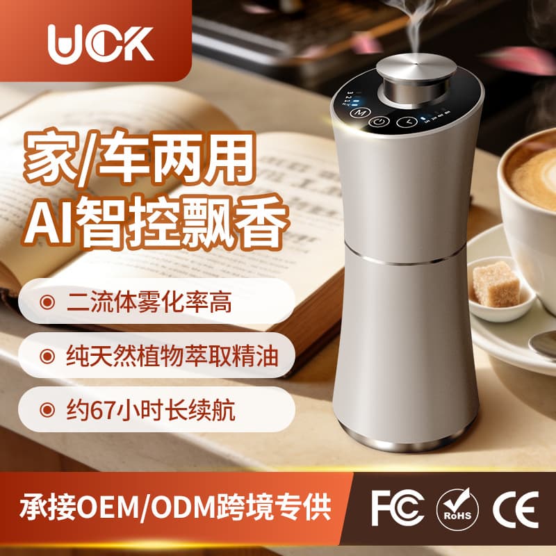 Home and Car Dual-Use Aroma Diffuser - Automatic Induction Scent Diffuser - Car Aroma Diffuser with Start-Stop Sync - Two-Fluid Atomizing Scent Diffuser