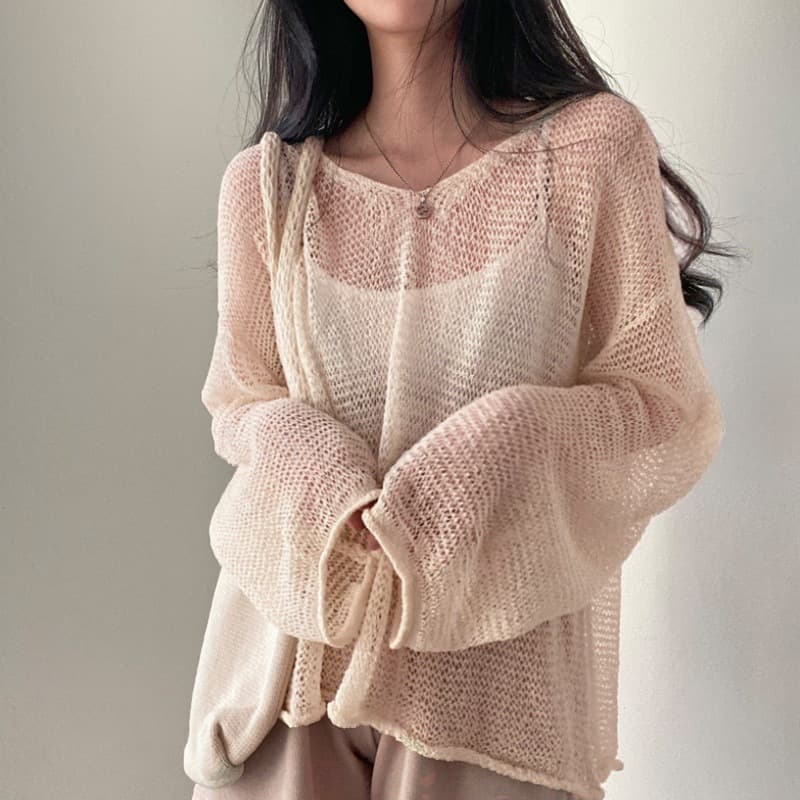 Hollow Knit Sun Protection Cardigan for Women Spring Summer Thin Outerwear 2024 Korean New Style Lazy Sweater Long Sleeve Top
