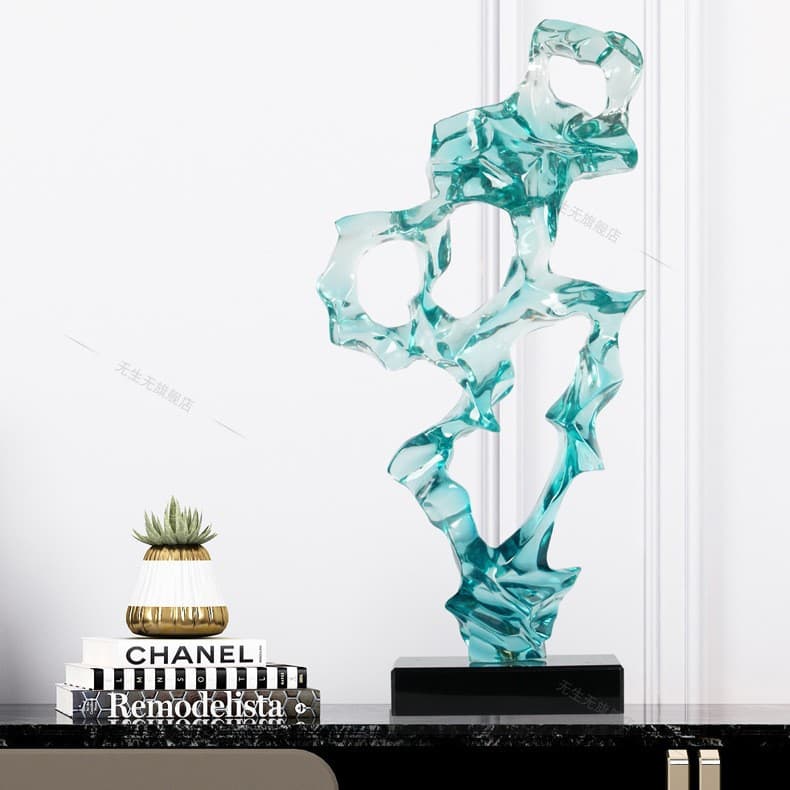 Wu Sheng Wu Home Hotel Sales Office Transparent Resin Rockery Abstract Sculpture Art Entrance Decoration Ornaments
