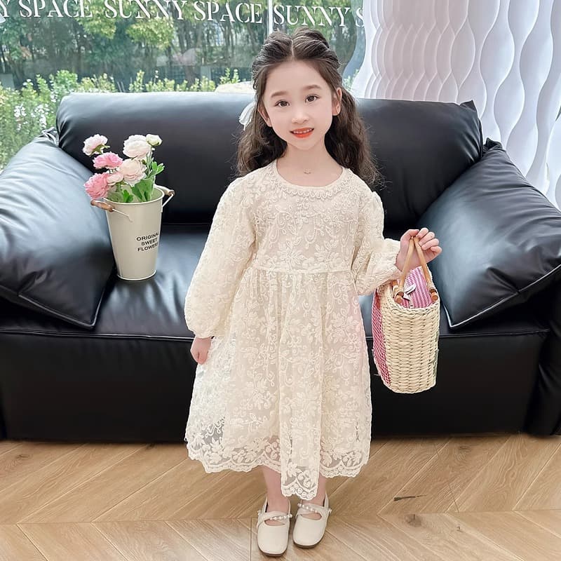 Girls' Dress 2026 Spring New Arrival Children's Chic Floral Dress Kids' Elegant Princess Dress Baby Dress