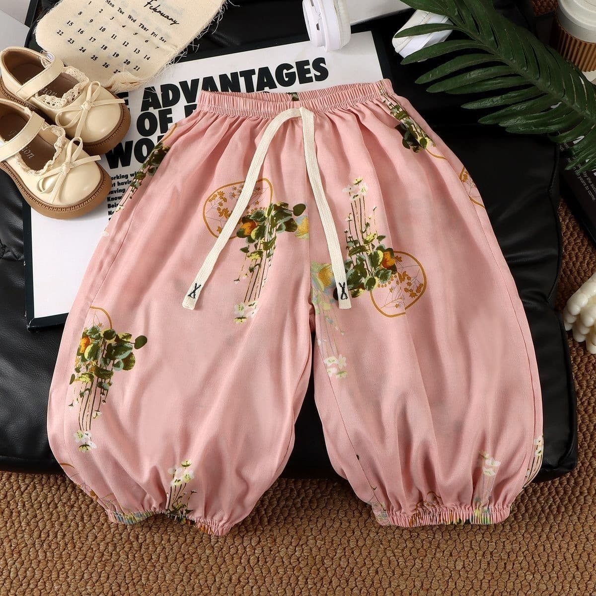 2026 New Mosquito-Repellent Pants Summer Lantern Pants Parent-Child Matching Loose Stylish Silk-Cotton Pants Skin-Friendly Breathable Cotton-Silk Pants