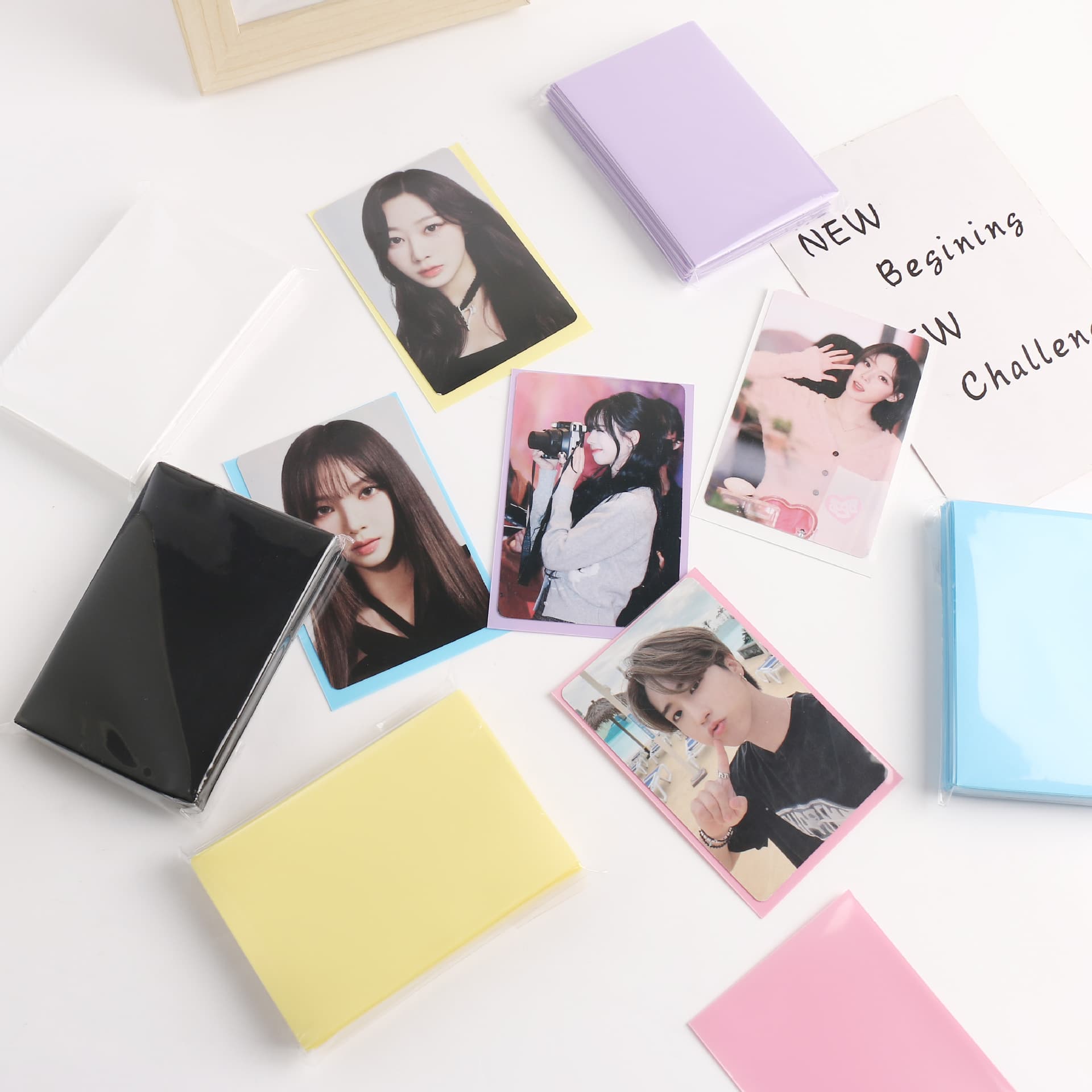 New Macaron Color Series 20 Micron Double-Layer Frosted Card Sleeves 3-Inch Album Small Card Protective Film PP Frosted Card Sleeve