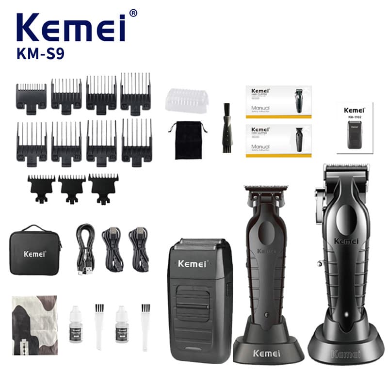 Kemei Hair Clipper Salon Professional S9 Cross-Border Bestseller Electric Hair Clipper Set Shaver Hair Cutting Trimmer