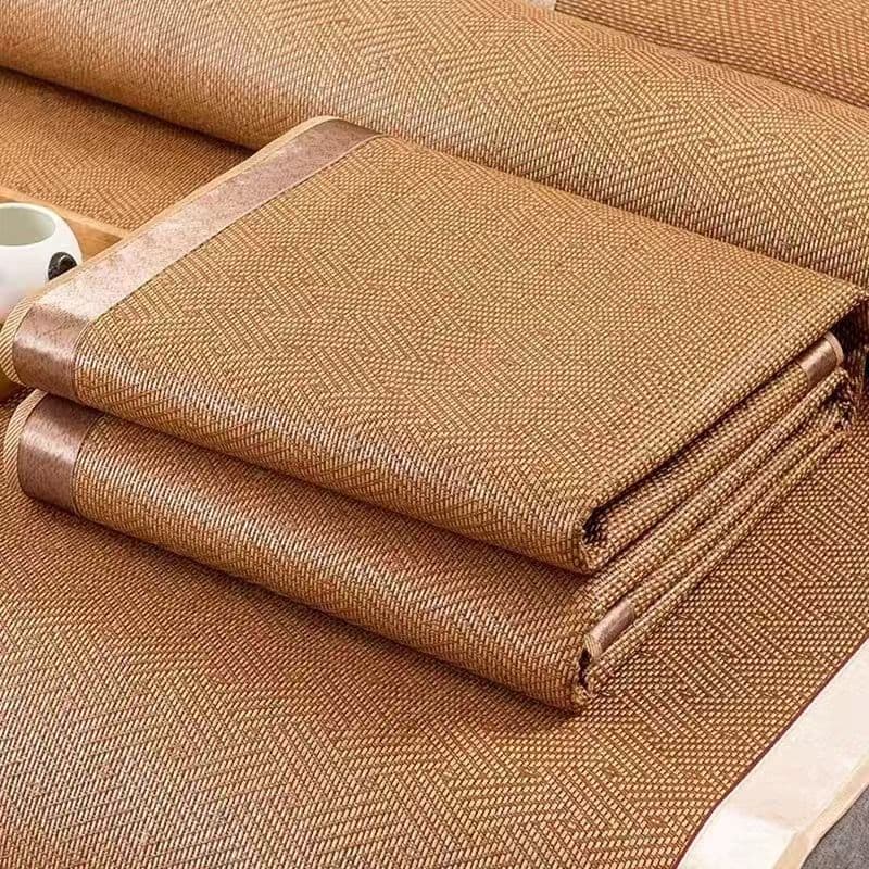 Wholesale Rattan Mat Cooling Mat Three-Piece Set Thickened Ice Silk Mat Foldable Household Single/Double Student Dorm Summer Cooling Mat