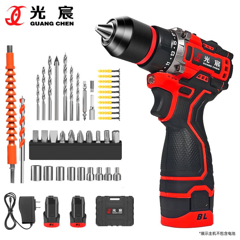 Guangchen brushless electric hand drill lithium battery rechargeable electric screwdriver electric drill household impact drill pistol drill electric