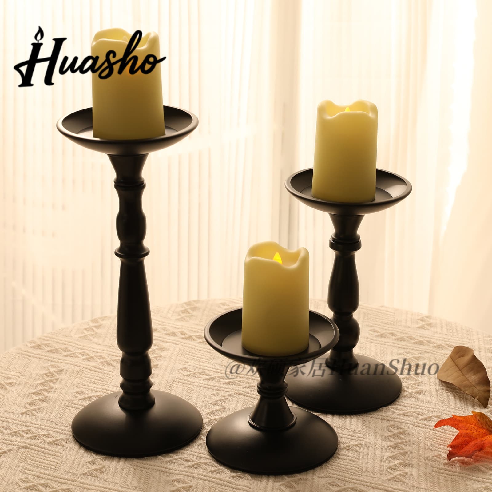 American candlestick retro black iron decoration candle romantic wedding creative gift dining table candle dinner decoration