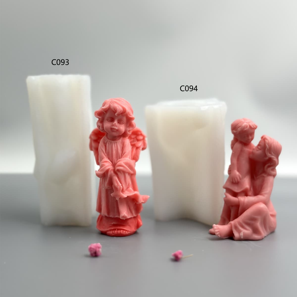Mother-Daughter Hug Cylinder Silicone Mold Angel Aromatherapy Candle Mold DIY Gift Scented Decoration Ornament