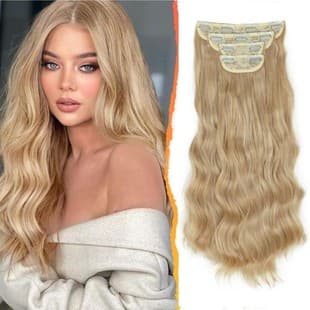 Cross-border 4-Piece Long Curly Hair Extensions European and American Hair Pieces 4-Piece Long Curly Hair Extensions Synthetic Wig