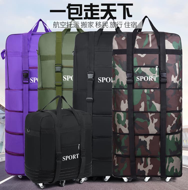 Large Capacity 158 Foldable Universal Wheel Travel Bag Air Freight Shipping Bag Moving Bag For Studying Abroad And Air Travel