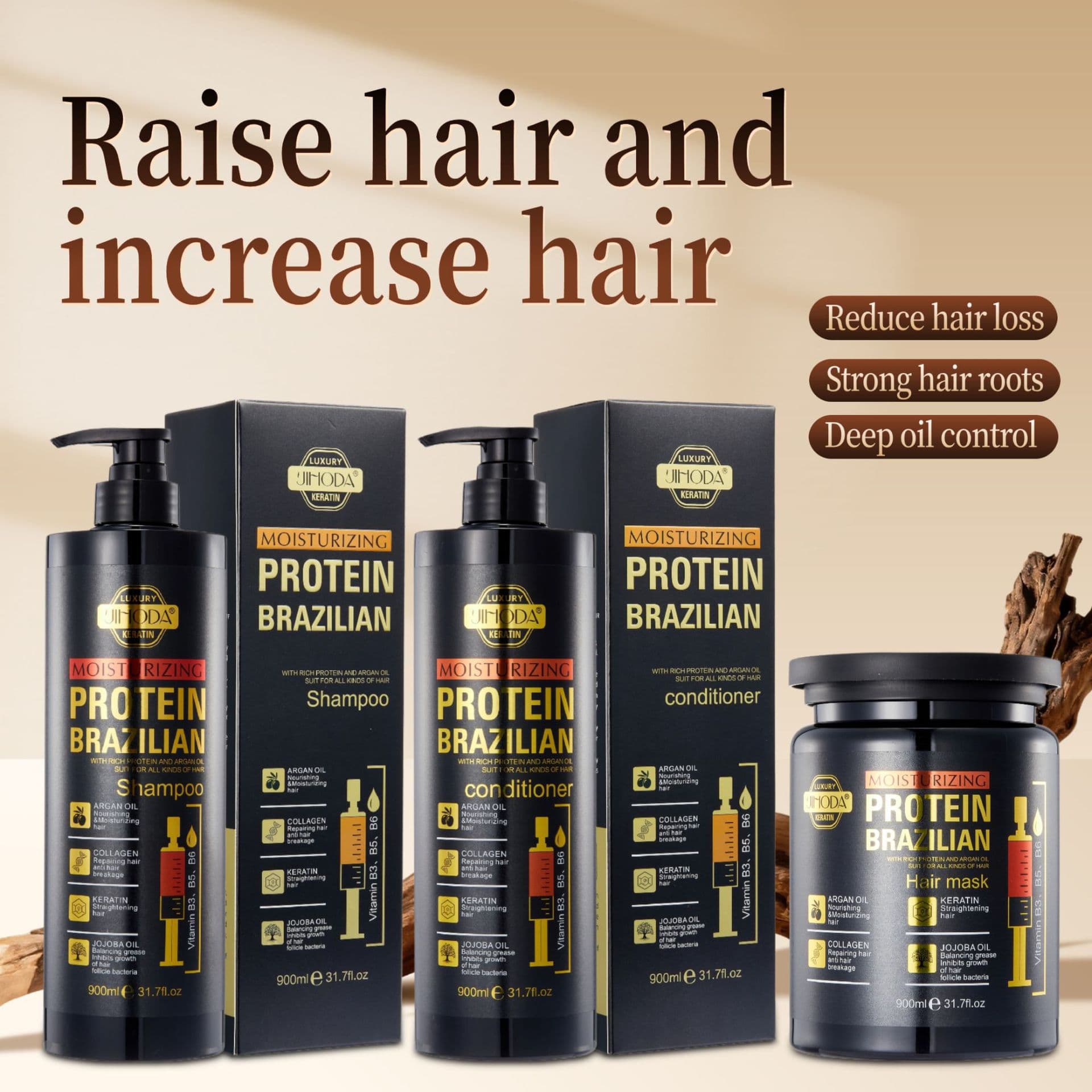 Cross-Border Best-Selling Wholesale Protein Shampoo Syringe Keratin Shampoo, Oil Control, Cleansing, Volumizing Care and Treatment