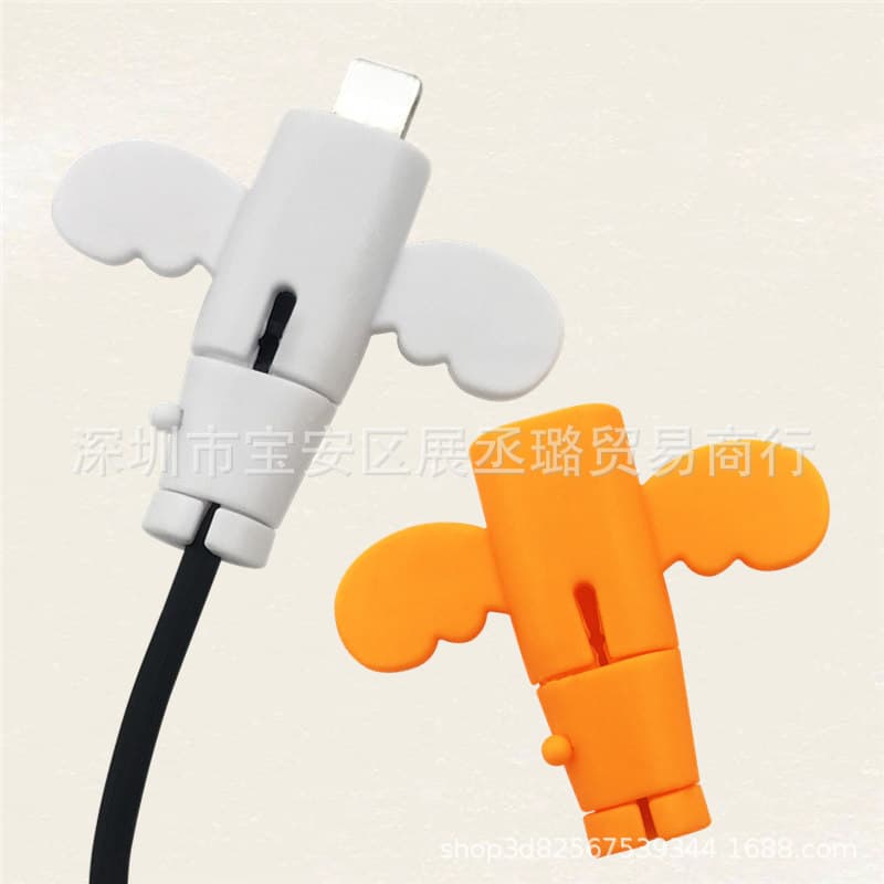 Little Angel Data Cable Protector, Cable Organizer, Anti-Bending, Protective Cover for Mobile Phone and Computer Charging Cables, Anti-Breakage Winder