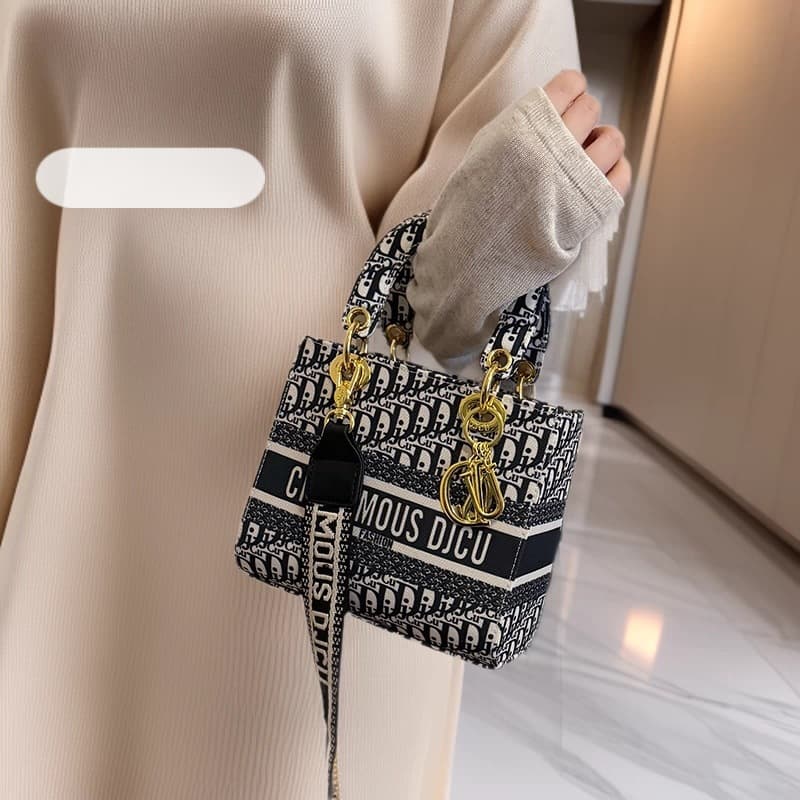 Textured Small Bag Women 2026 New Trendy Versatile Crossbody Square Bag Niche Design Fashion Handheld Lady Dior Style Bag