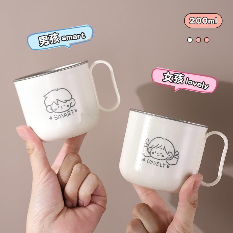 Children's water cup kindergarten open cup drinking milk 200ml mouthwash cup anti-fall straight drinking cup water cup kindergarten