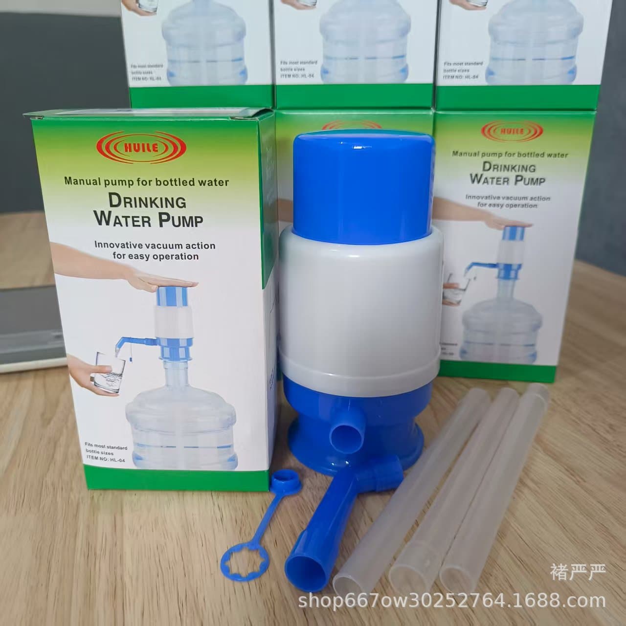 Manual Press Plastic Handle Buckle Beverage Carrier, Hand-operated Bottled Water Press Pump Manual Water Pump