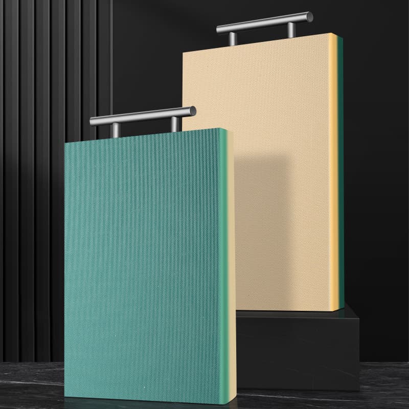 Wholesale PE food grade plastic environmentally friendly household mildew-proof vegetable cutting earthy yellow dark green chopping board knife board chopping board anti-slip