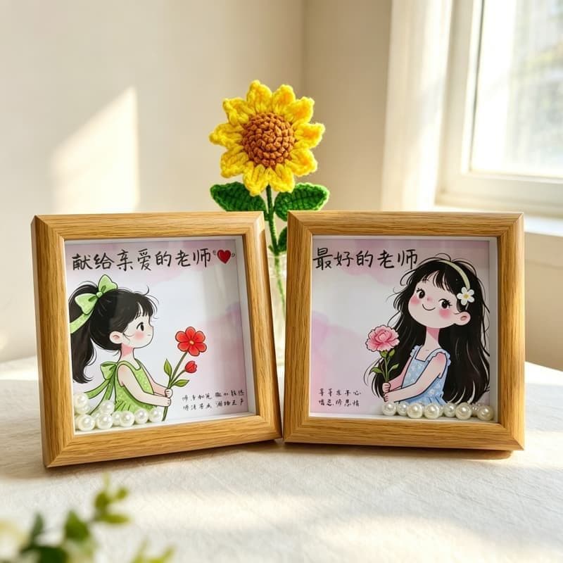 New 2026 Teacher's Day Photo Frame Thanksgiving Graduation Season Commemorative Gift for Teachers Handmade DIY Photo Frame Ornaments