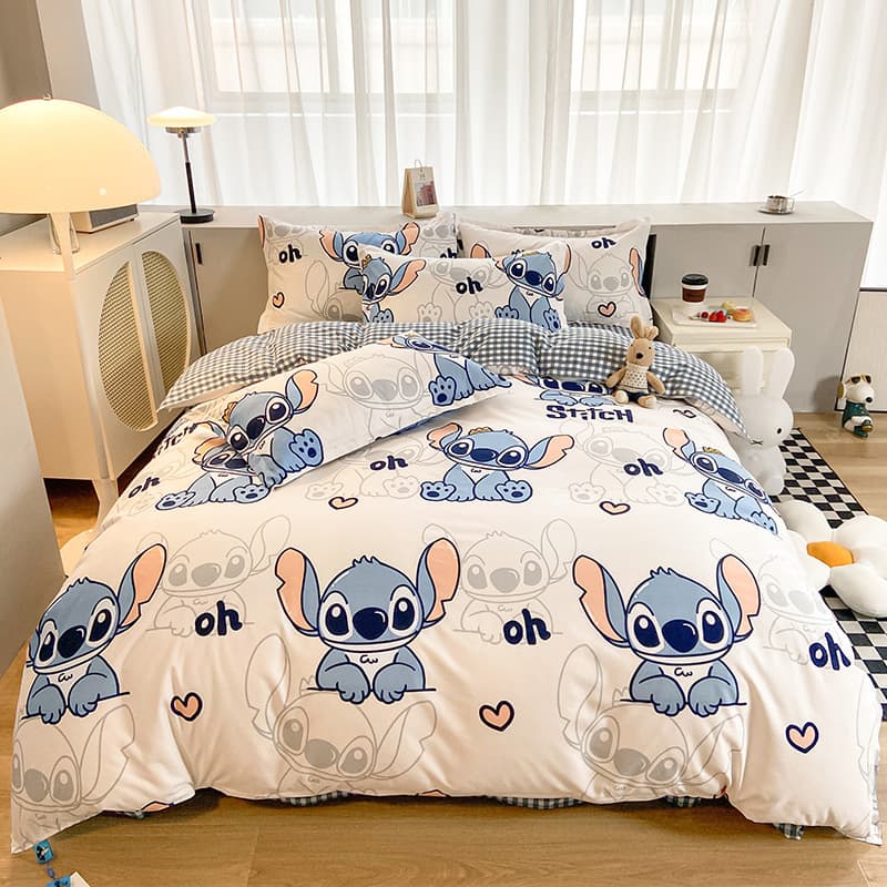 Cross-Border Mickey Winnie the Pooh Cartoon Skin-Friendly Brushed Cotton Student Single Duvet Cover Single/Double Quilt Cover Factory Wholesale