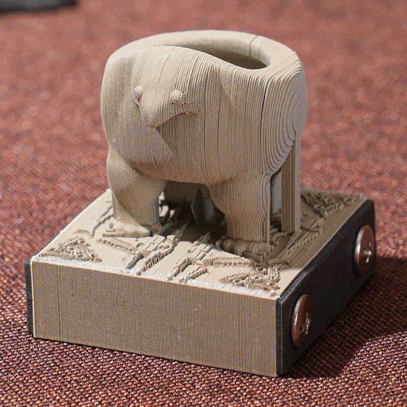 3D Paper-cut Pottery Eagle Ding Tear-off Notepad, Chinese-style Artwork, Cultural Creative, Tear-off High-value Memo Pad, Desk Calendar