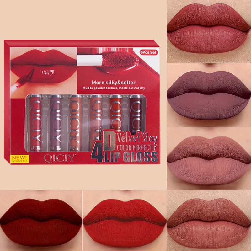 Cross-border trade QICI matte velvet liquid lipstick set makeup lipstick non-smudge 12 colors wholesale