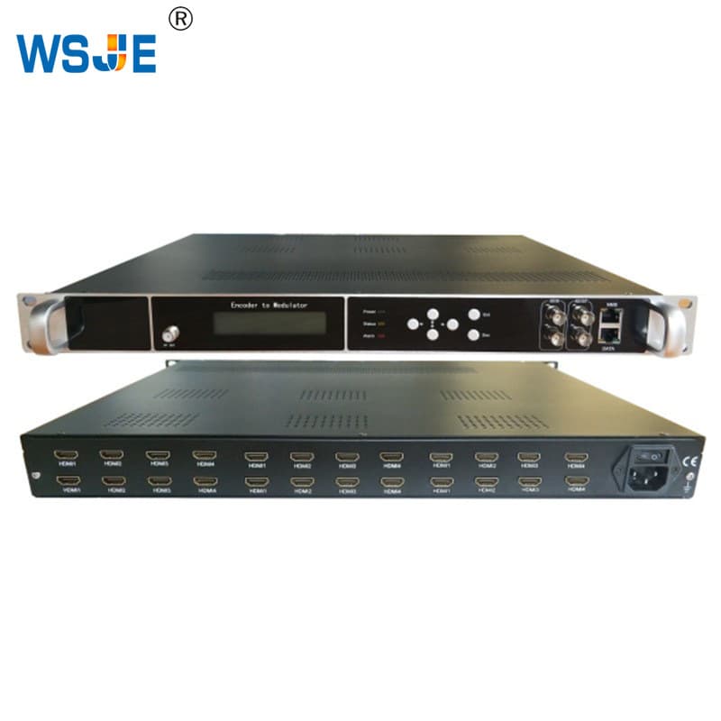 24-Channel HD Digital Modulator HDMI to RF Broadcast TV System DTMB DVB-T DVB-C ATSC