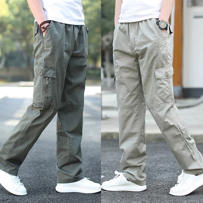 New Cargo Pants for Men Casual Loose Outdoor Sports Pants Spring Autumn Straight Leg Long Pants Multi-Pocket Durable