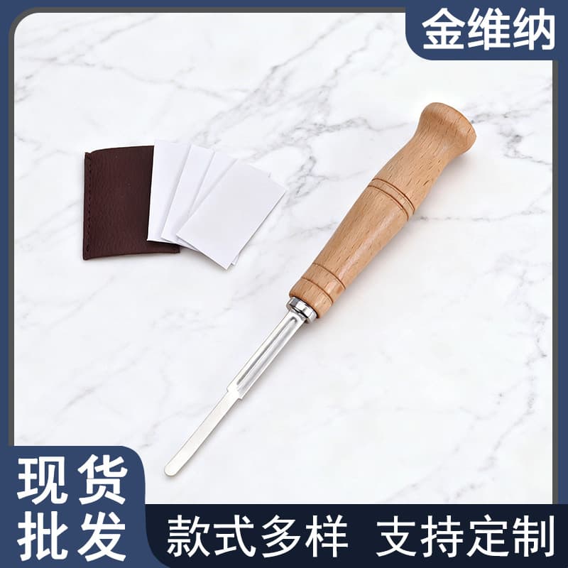 Cross-border Hot Selling Stainless Steel Bread Shaping Knife Dough Dividing Knife Scoring Knife Beech Handle Curved Bread Trimming Knife