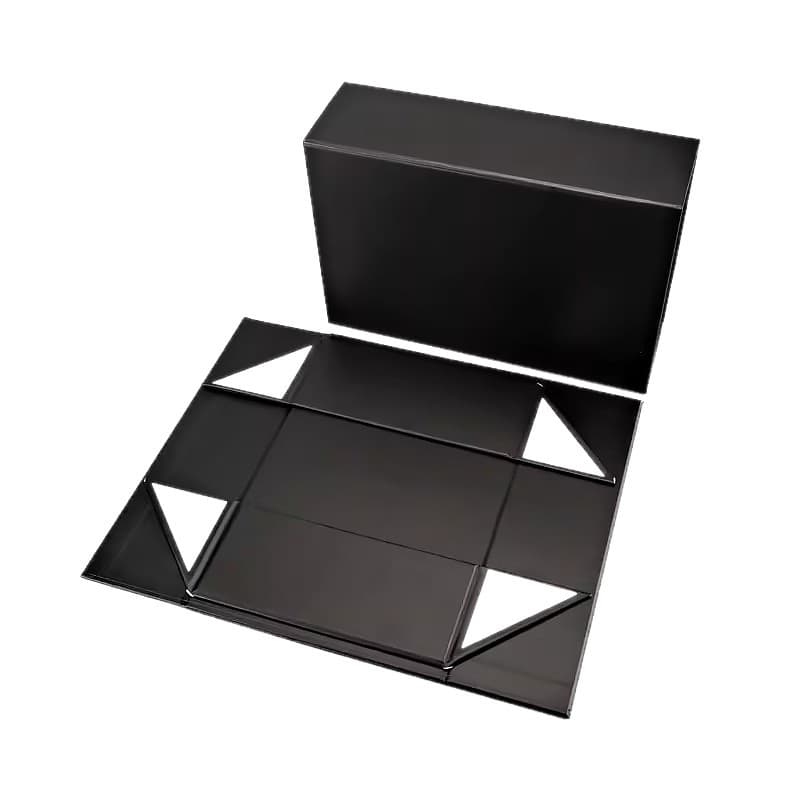 One-Piece Foldable Flip-Top Gift Box, Premium Magnetic Closure Gift Packaging, Black Gift Box Customization, Foldable Box Customization