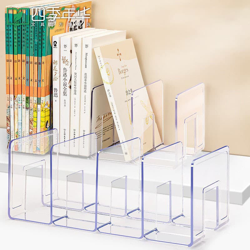 Four Seasons Acrylic Bookend Reading Stand, Desktop Fixed Book Storage, Desk Bookend Wholesale