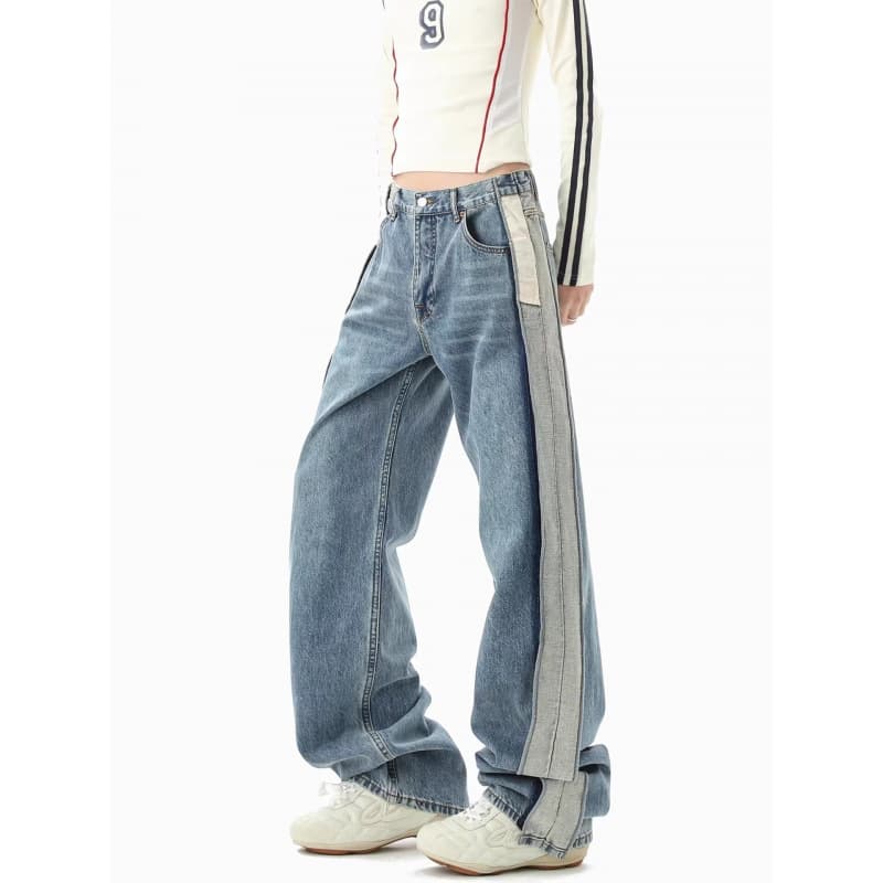Hong Kong trendy men's summer new style 2026 personalized letter jeans hip-hop trendy high street trendy handsome trousers