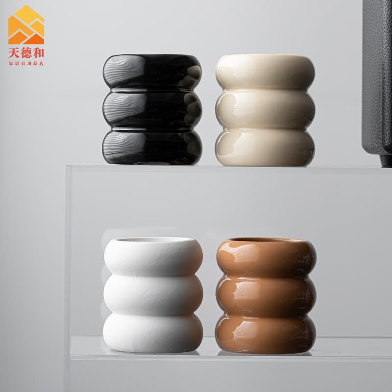Tiande and Nordic Ins Style Ceramic Candle Cup Home Crafts Candle Holder Ceramic Aromatherapy Candle Cup