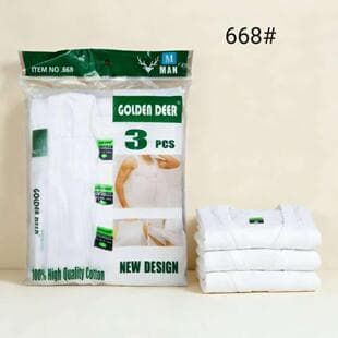 Three-in-One Men's Vest Cotton Undershirt Summer 3in1 Tank Top Sleeveless Shirt 3-Pack