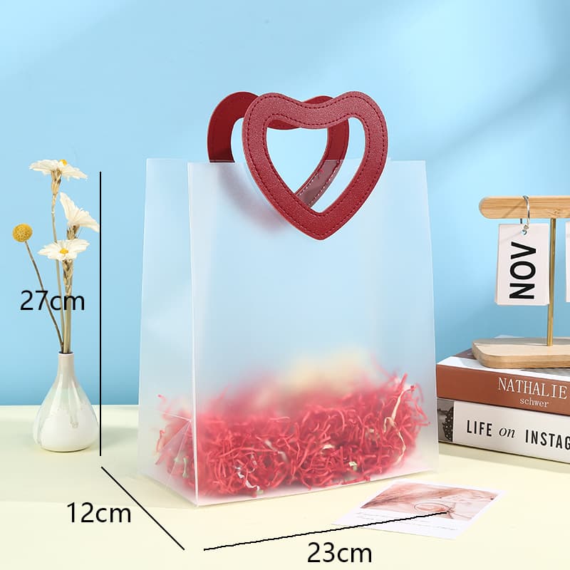 In Stock PP Plastic Frosted Transparent Handle Bags for Wedding Candy Favors and Gift Bags, Premium Look for Mid-Autumn and Christmas Gifts