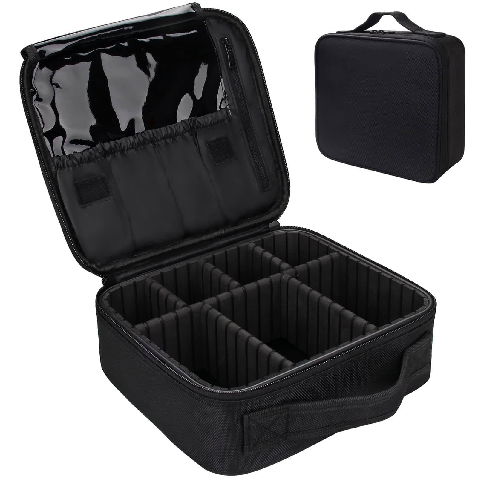 Travel Makeup Storage Bag Portable Storage Bag with Adjustable Dividers for Cosmetic Makeup Brushes and Toiletries