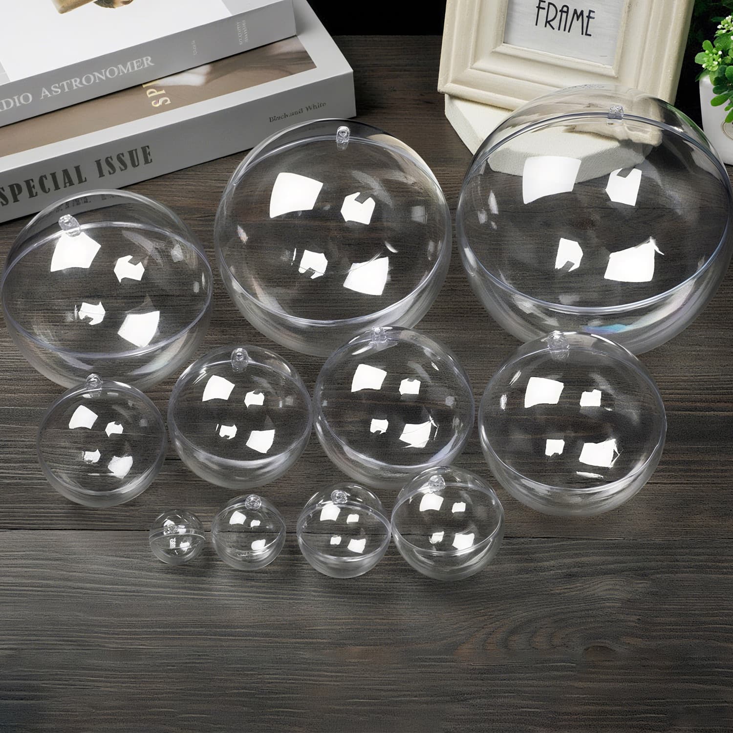High Transparency Plastic Christmas Ball Decorations Hanging Ornaments Transparent Acrylic Ball 3-20cm Empty Round Festive Decor