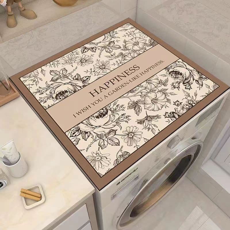 American retro lazy washing machine mat leather pvc waterproof and anti-fouling mat kitchen no-maintenance one-wipe clean