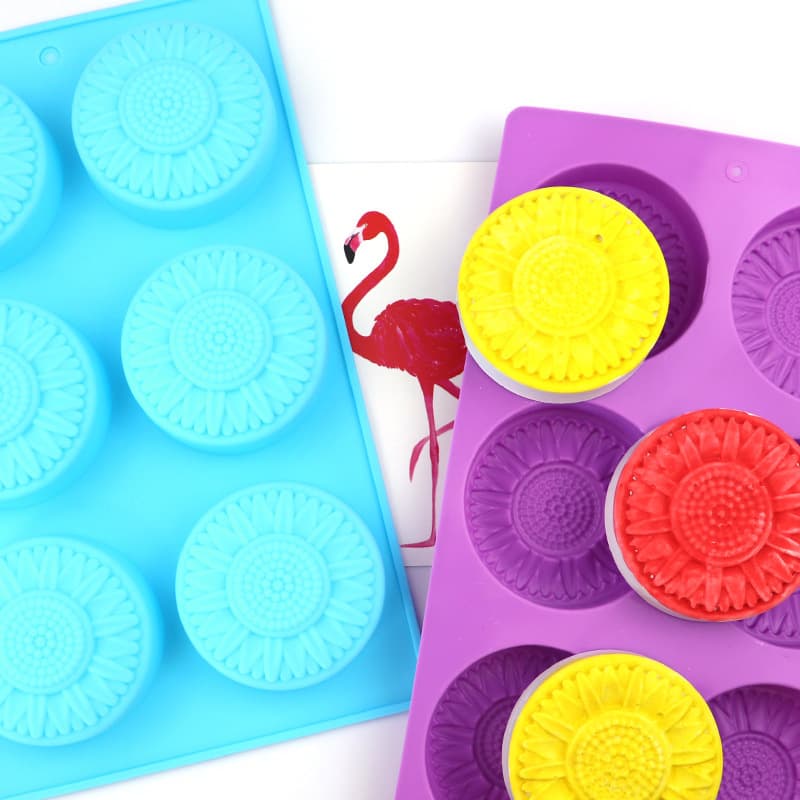 Minghao 6-Piece Sunflower Silicone Soap Mold Silicone Cake Mold Mooncake Mold Baking Mold Cold Process Soap Mold