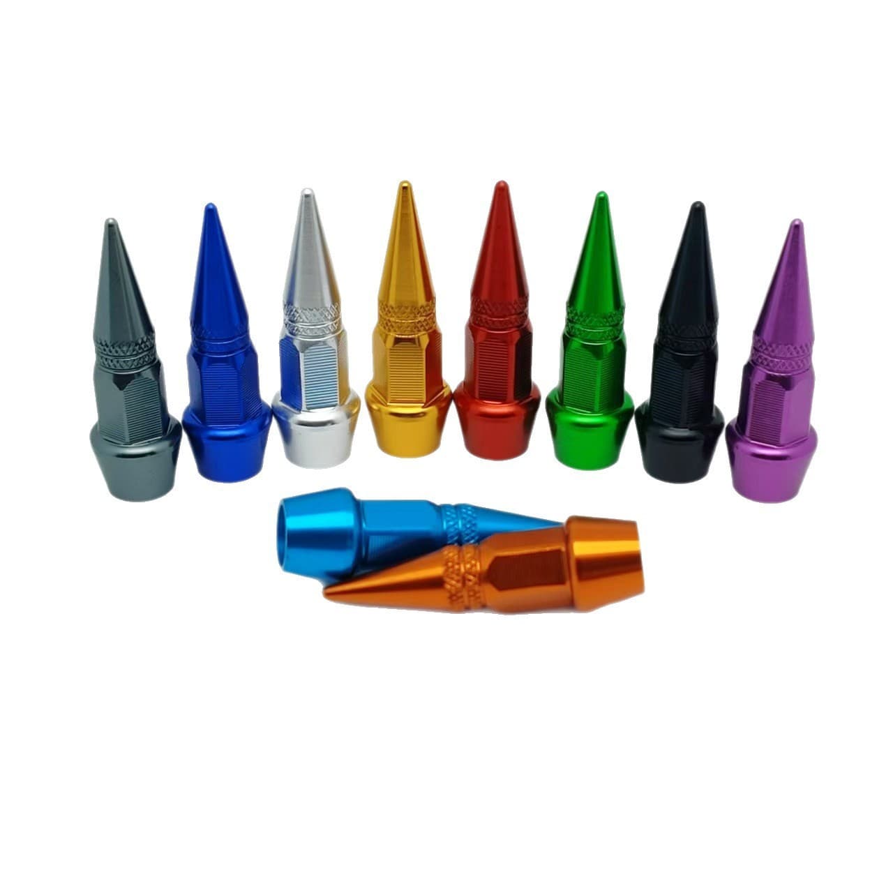 Factory Direct 45mm Short Car Tire Pointed American Style Screw Valve Stem Cap Bullet Valve Cap