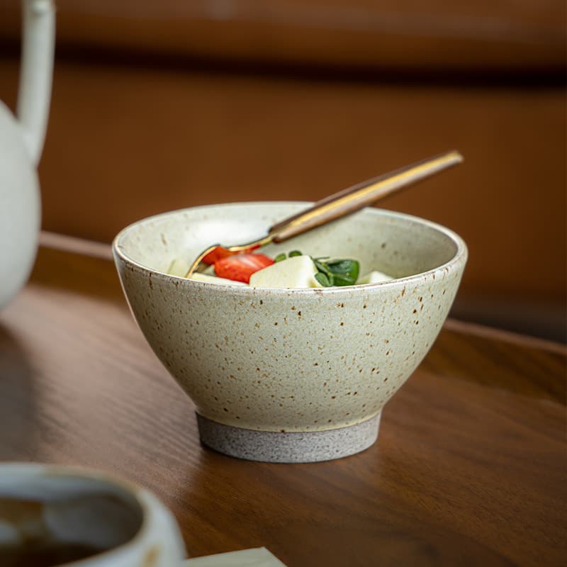 Old tall bowl 4.5-inch ceramic bowl Japanese rice bowl household porridge bowl eating small bowl cross-border export