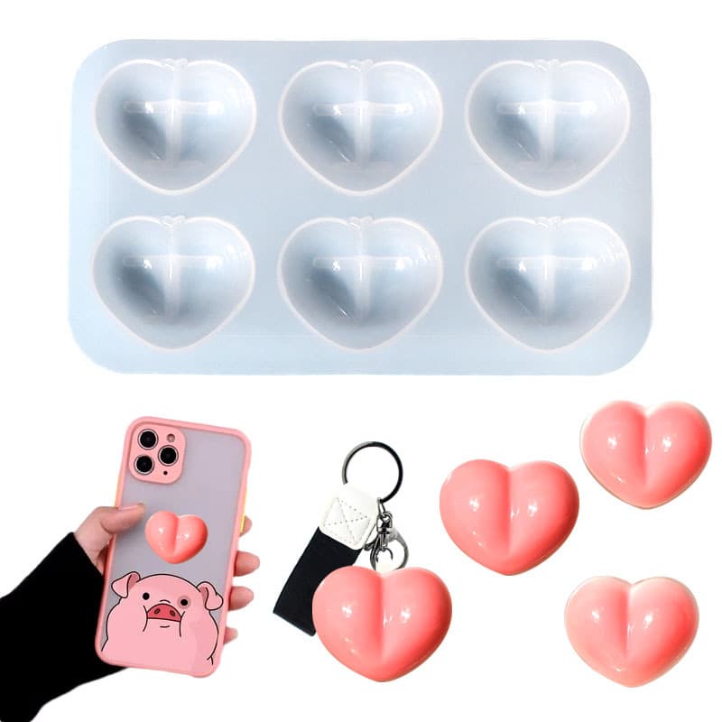 Zhongcheng Silicone DIY Cute Love Butt Drop Glue Mold Handmade Bag Jewelry Silicone Mold Amazon