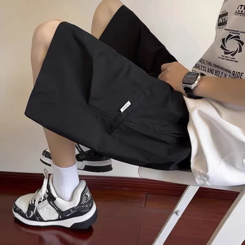 2026 New Ice Silk Shorts for Men Summer New American Style Five-Point Loose Casual Pants for Teens Drop Shipping