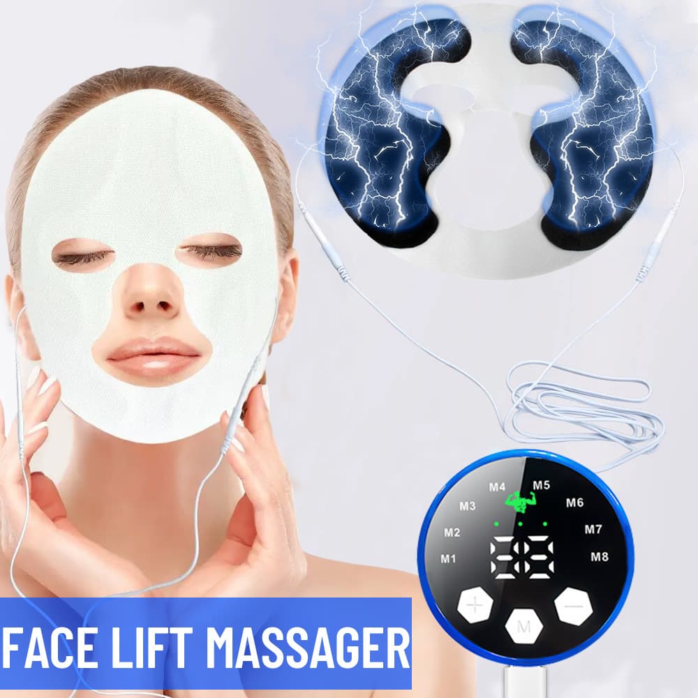 Cross-border EMS Facial Microcurrent Massager Lifting and Firming V-Shape Face Mask Eye Mask Crescent Eye Massager Factory
