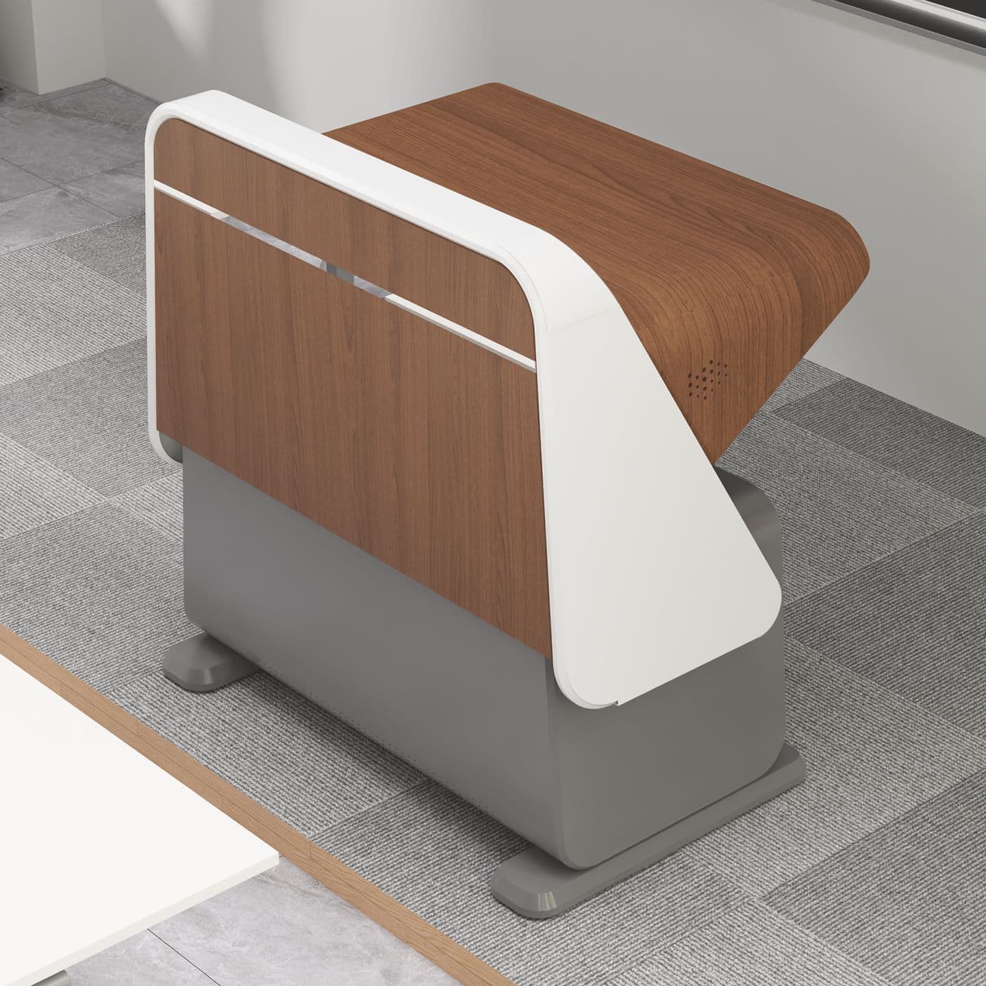 Electric Height-Adjustable Lectern - Conference Training Podium Table - School Classroom Lectern - Multi-Functional Speaking Platform