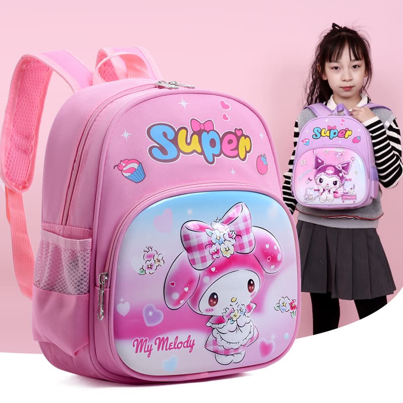 Kuromi Kindergarten Backpack for Girls, Lightweight Ergonomic Spine-Protecting Cartoon My Melody Children's School Bag for Small, Medium, and Large Classes