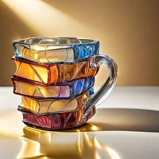 New Fashion Trendy Personality Fun Novelty Painted Book Mug, New 3D Painted Book Single-Wall Cup