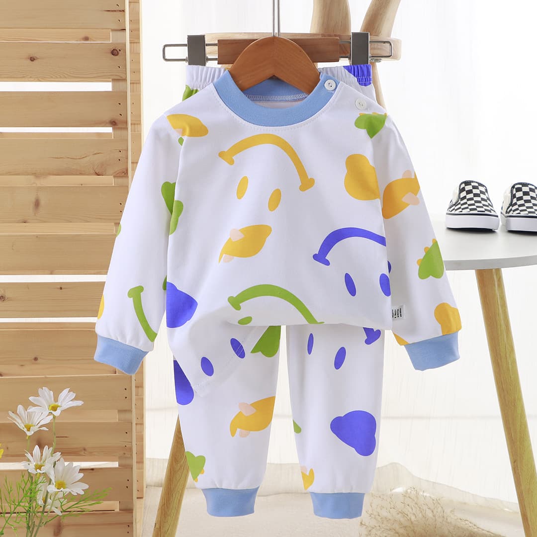 Children's Underwear Set 2026 Autumn/Winter New Cotton Long-Sleeve Top and Bottom Pajamas for Baby Boys and Girls Wholesale